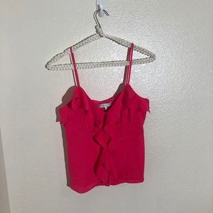 Milly Pink Ruffle Tank Top